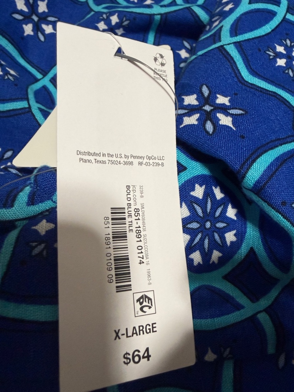 Liz Claiborne AmeriMark Blue Geometric Sleeveless Maxi Dress NWT Size X-Large - Picture 8 of 8